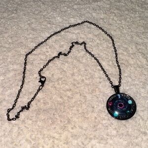 Black and Blue Pendant Necklace